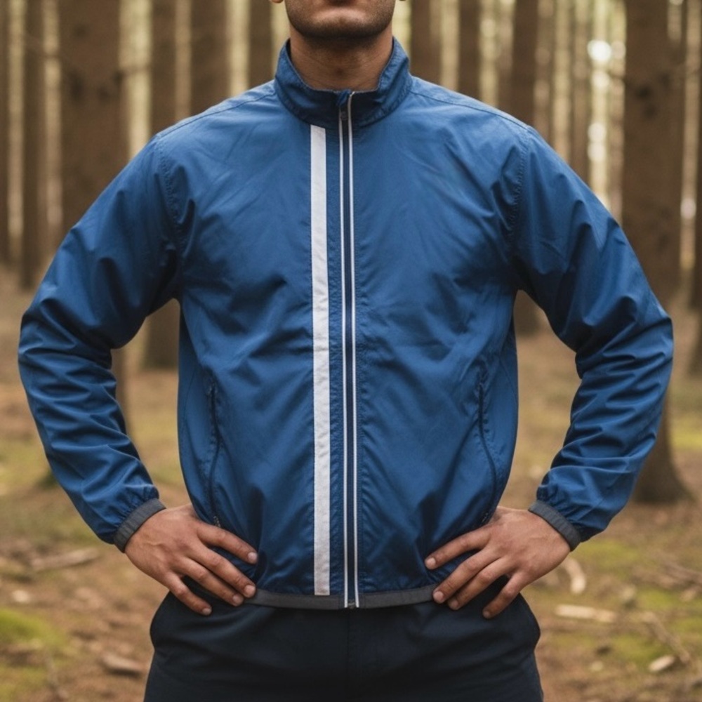 NIKE Clima-Fit Zip up blue windbreaker jacket men’s medium vintage
